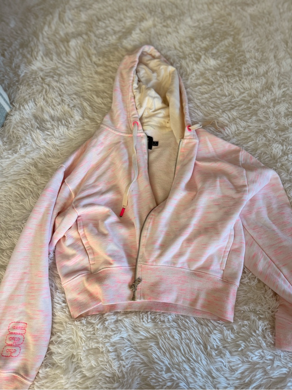 Cropped Pink Hooded Zip Jacket UGG